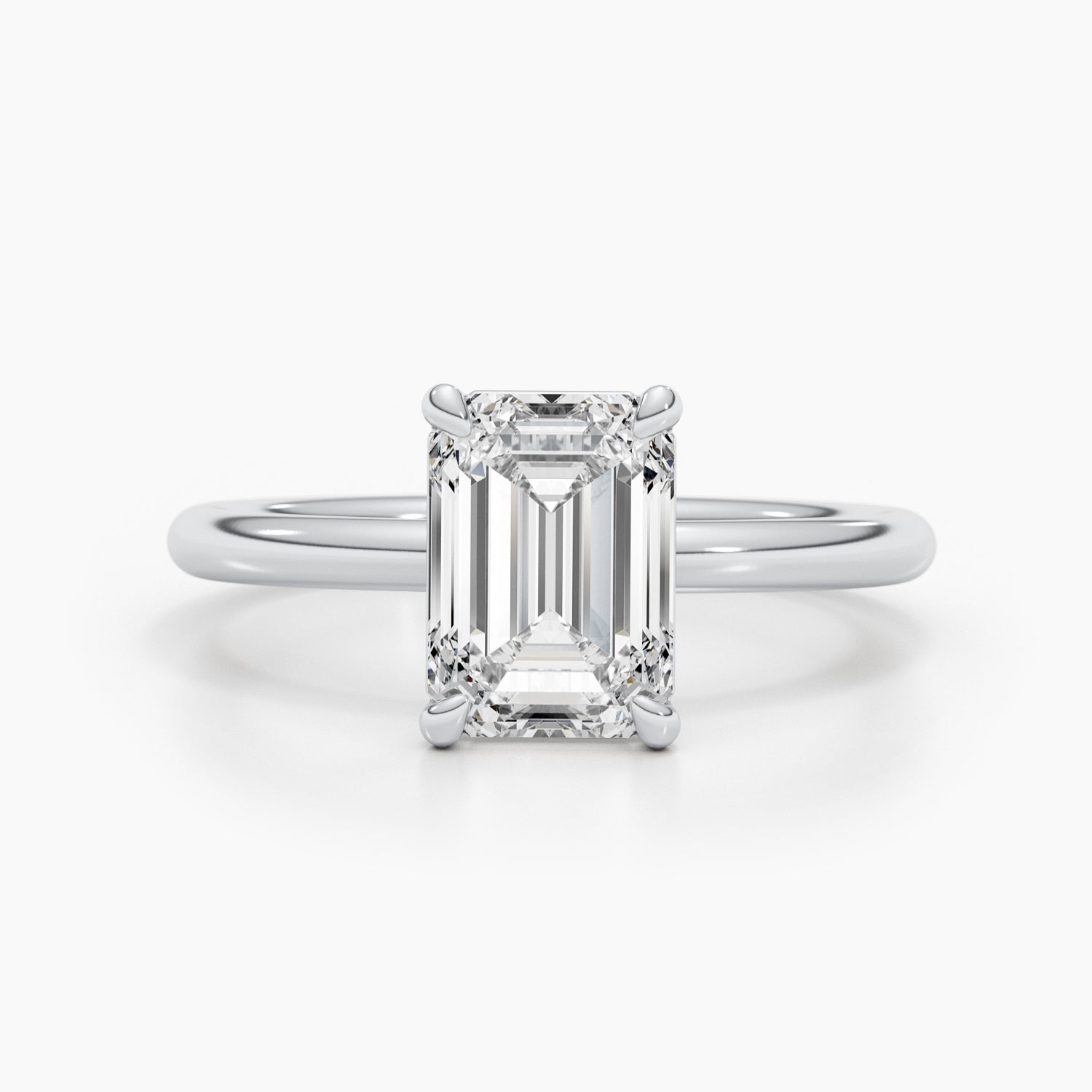 1.79 CT Emerald-Cut Lab-Grown Diamond Solitaire Engagement Ring in Gold 3