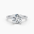 Load image into Gallery viewer, 2.8ct Round F- VS Hidden Halo & Pave Diamond Engagement Ring
