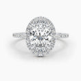 Load image into Gallery viewer, 2.58ct Oval E- VS Halo & Pave Diamond Engagement Ring
