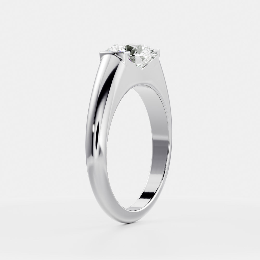 Solitaire- 1.0 CT Oval Moissanite Engagement Ring