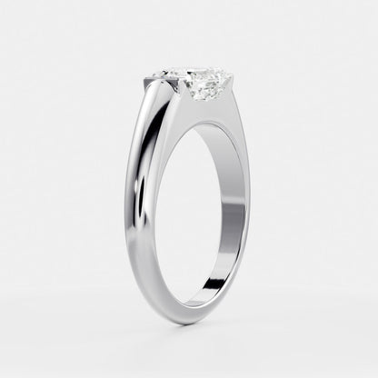 Solitaire- 1.0 CT Oval Moissanite Engagement Ring