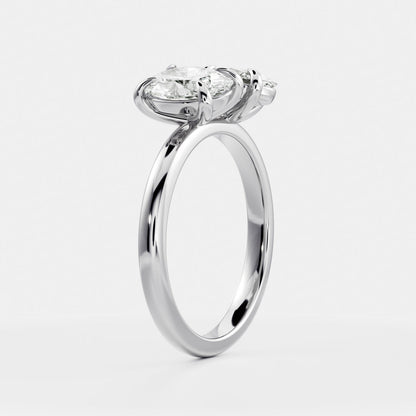 Solitaire- 1.0 CT Oval Moissanite Engagement Ring
