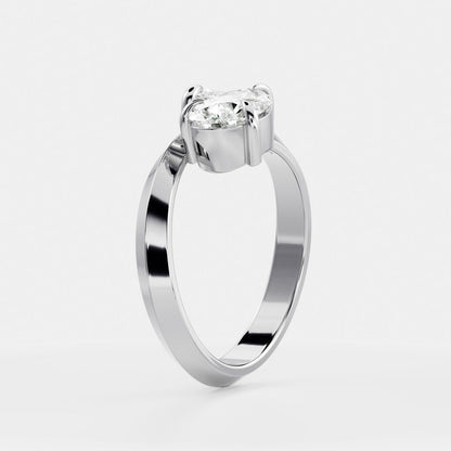 Solitaire- 1.0 CT Oval Moissanite Engagement Ring