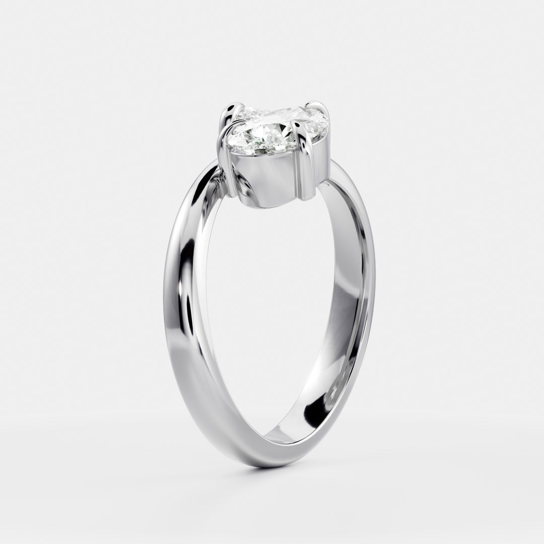 Solitaire- 1.0 CT Oval Moissanite Engagement Ring