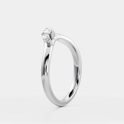 Dainty Curved- 0.33 CT Pear Moissanite Wedding Band