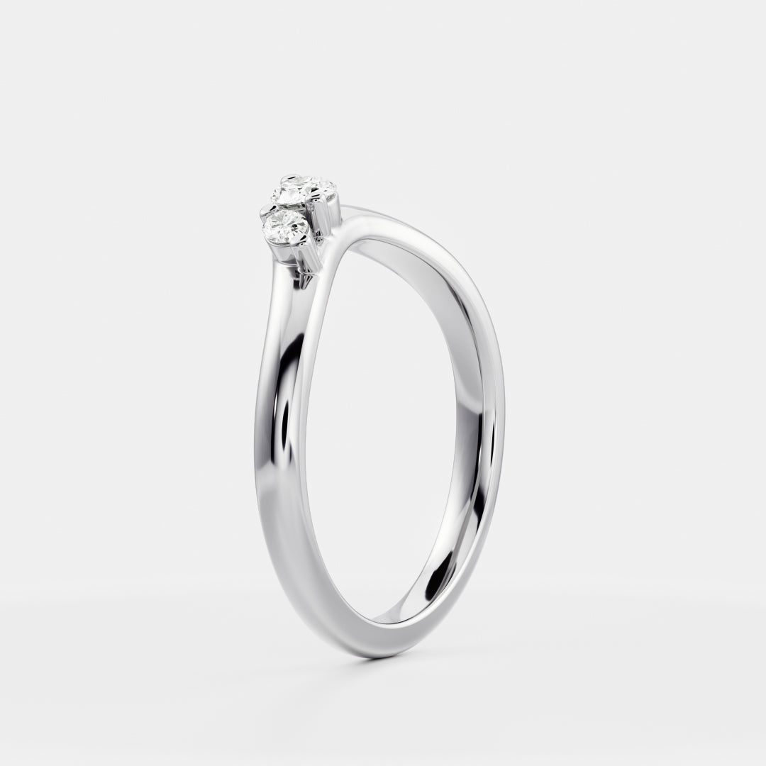 Dainty Curved- 0.6 CT Oval Moissanite Wedding Band