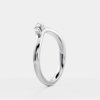 Dainty Curved- 0.6 CT Oval Moissanite Wedding Band