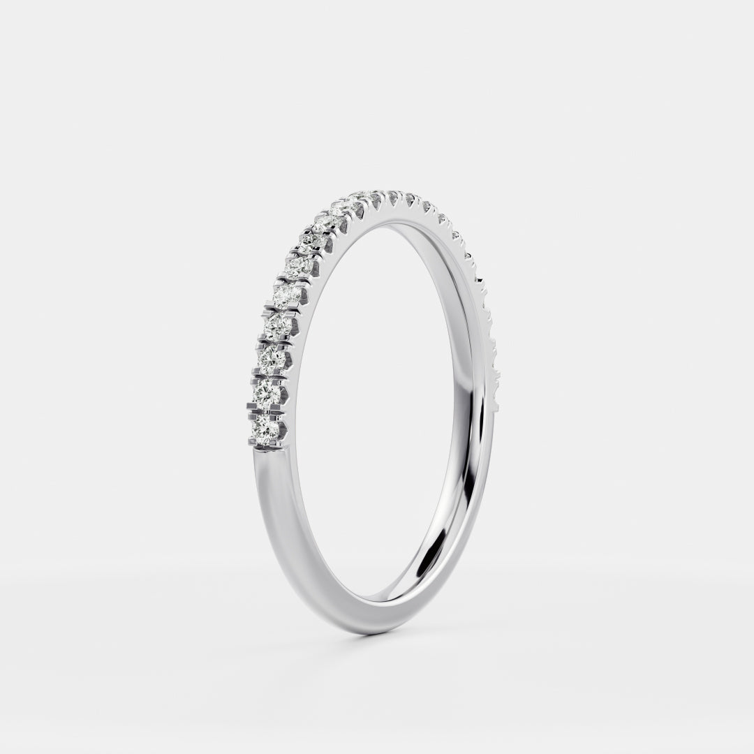 Half Eternity- 0.20 CT Oval Moissanite Wedding Band