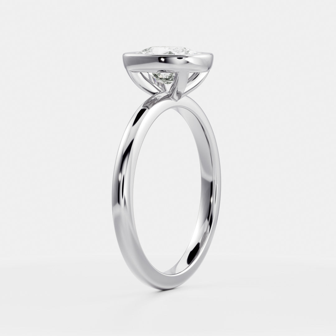 Solitaire- 1.0 CT Oval Moissanite Engagement Ring
