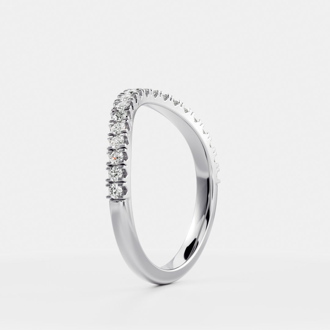 Half Eternity- 0.20 CT Oval Moissanite Wedding Band