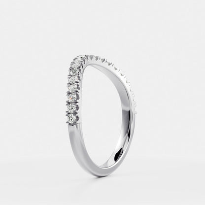 Half Eternity- 0.20 CT Oval Moissanite Wedding Band