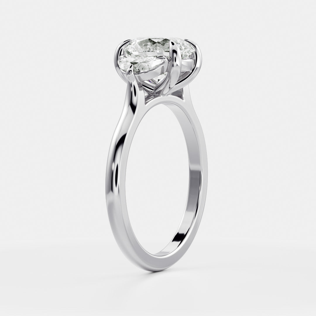 Solitaire- 1.0 CT Oval Moissanite Engagement Ring