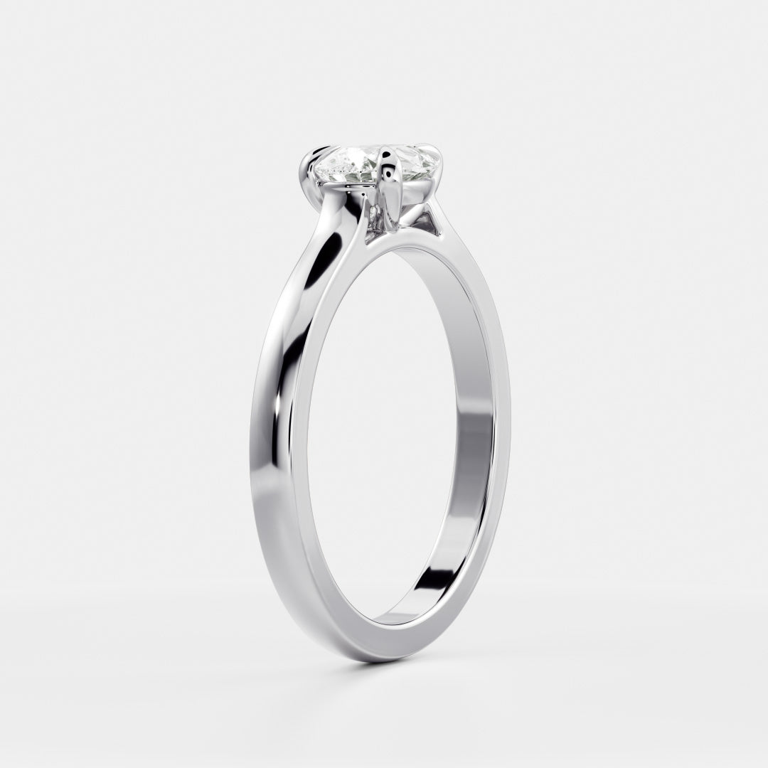 Solitaire- 1.0 CT Oval Moissanite Engagement Ring