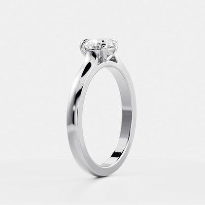 Solitaire- 1.0 CT Oval Moissanite Engagement Ring