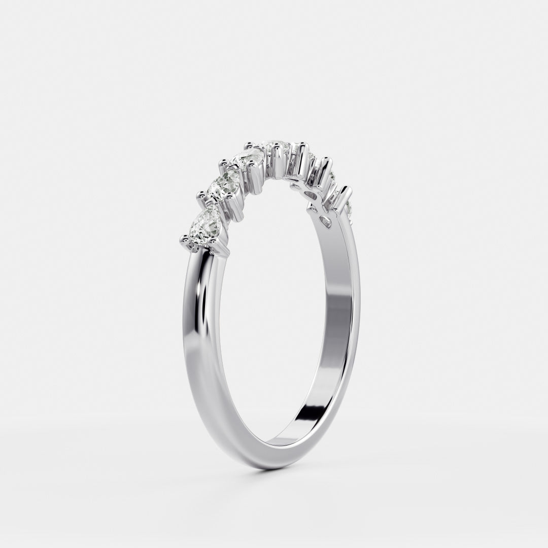 Half Eternity- 1.05 CT Pear Moissanite Wedding Band