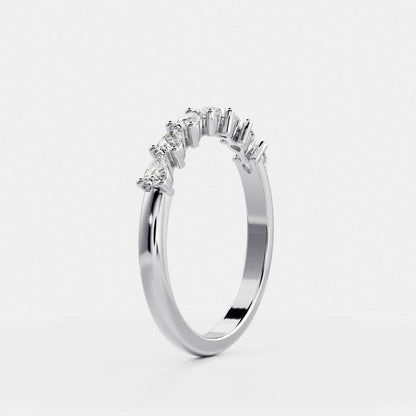 Half Eternity- 1.05 CT Pear Moissanite Wedding Band