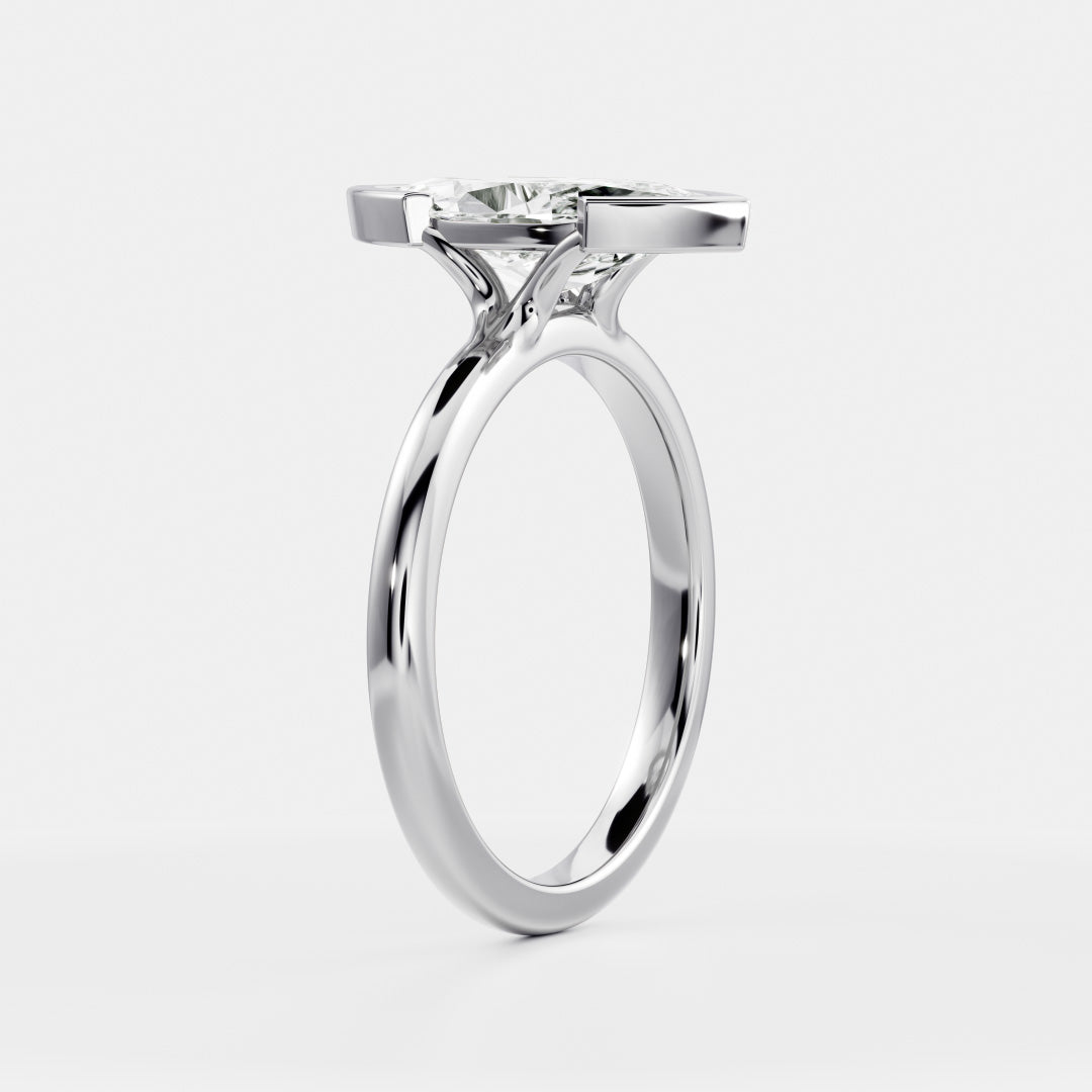 Solitaire- 1.0 CT Oval Moissanite Engagement Ring