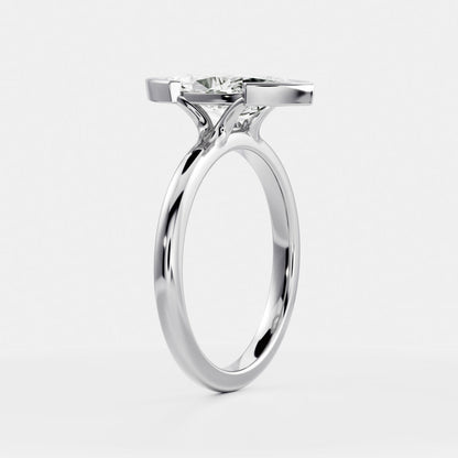 Solitaire- 1.0 CT Oval Moissanite Engagement Ring