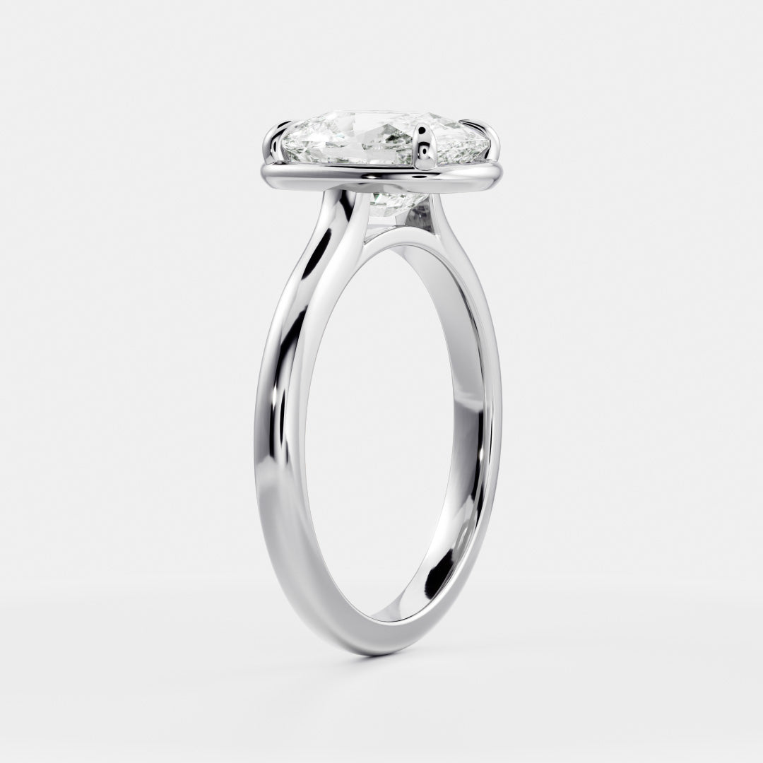 Solitaire- 1.0 CT Oval Moissanite Engagement Ring