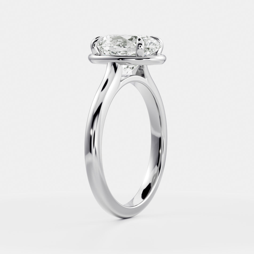 Solitaire- 1.0 CT Oval Moissanite Engagement Ring