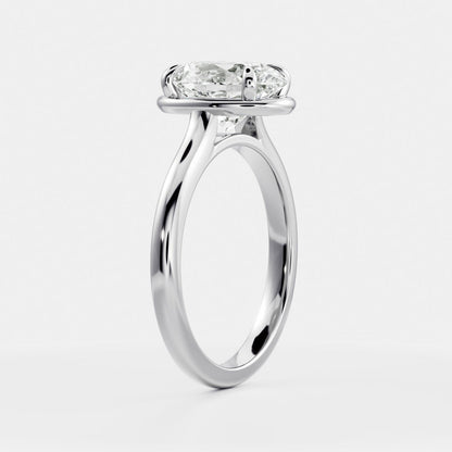 Solitaire- 1.0 CT Oval Moissanite Engagement Ring