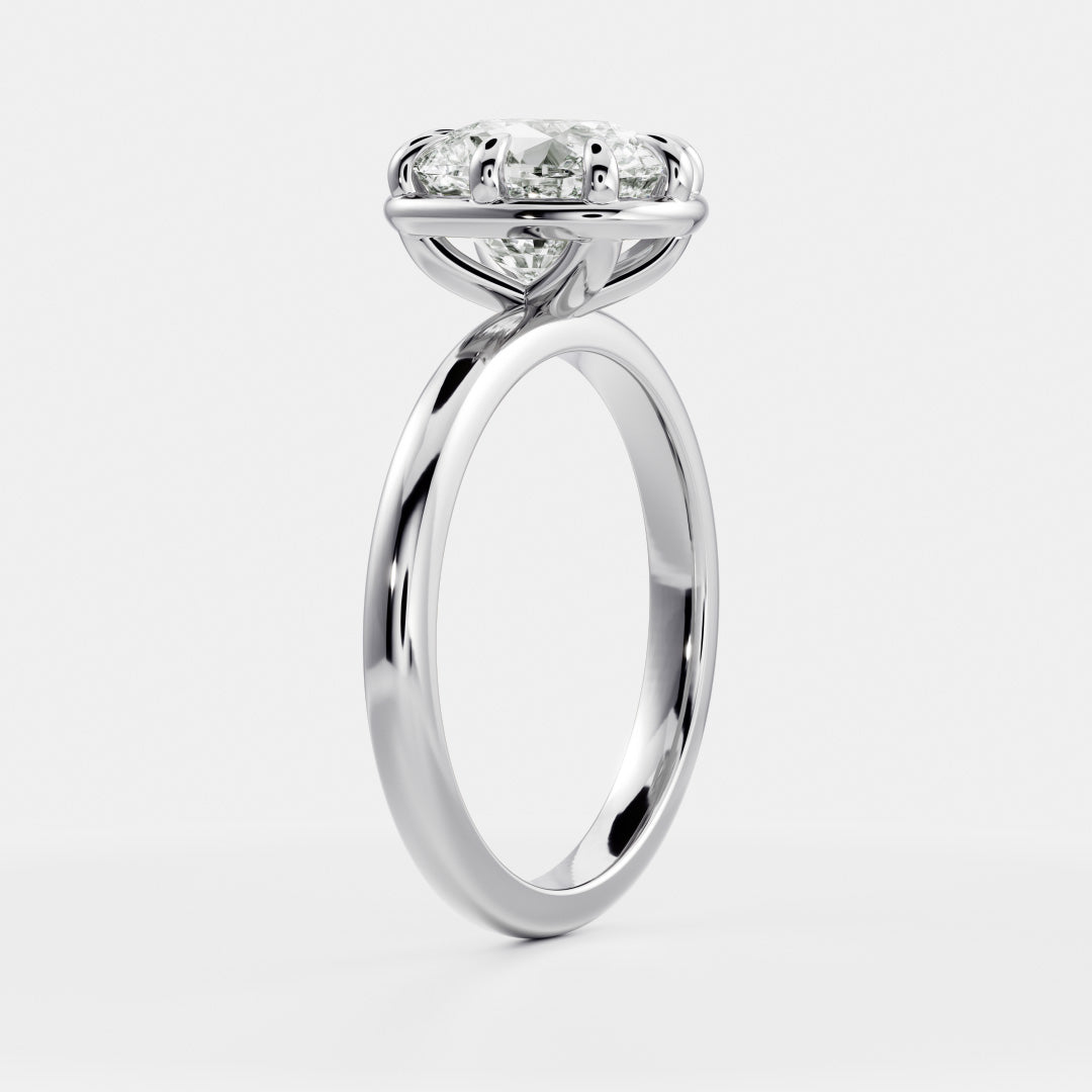Solitaire- 1.0 CT Oval Moissanite Engagement Ring
