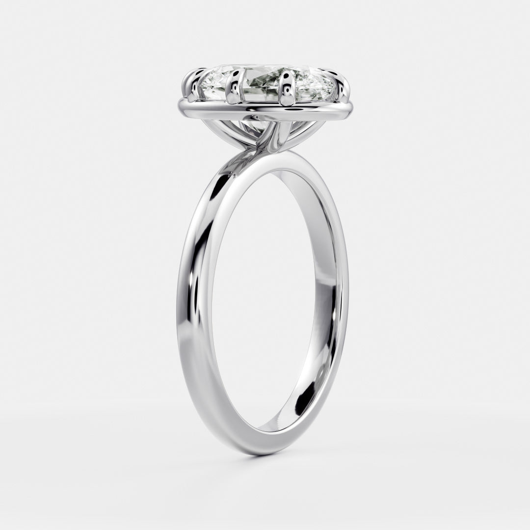 Solitaire- 1.0 CT Oval Moissanite Engagement Ring