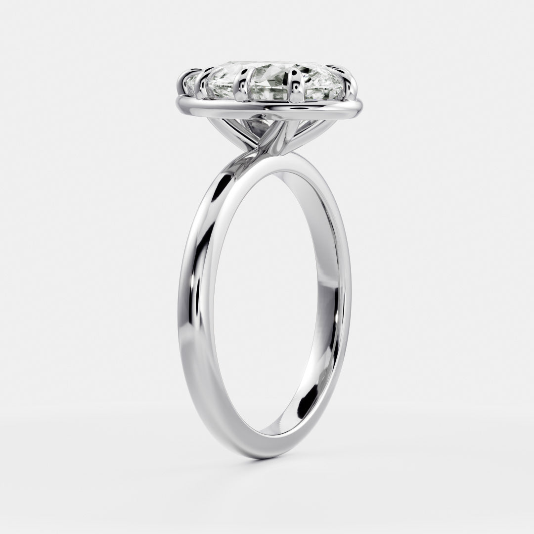 Solitaire- 1.0 CT Oval Moissanite Engagement Ring