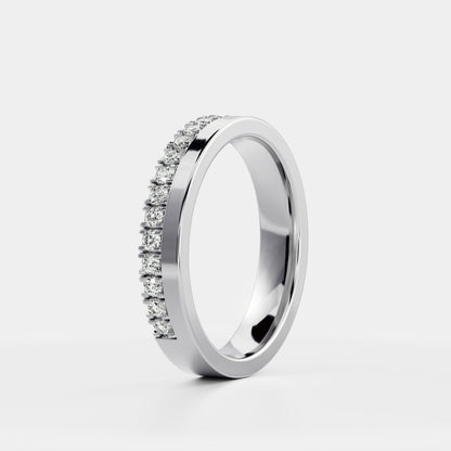 3/4 Pave Eternity- 0.86 CT Round Moissanite Wedding Band