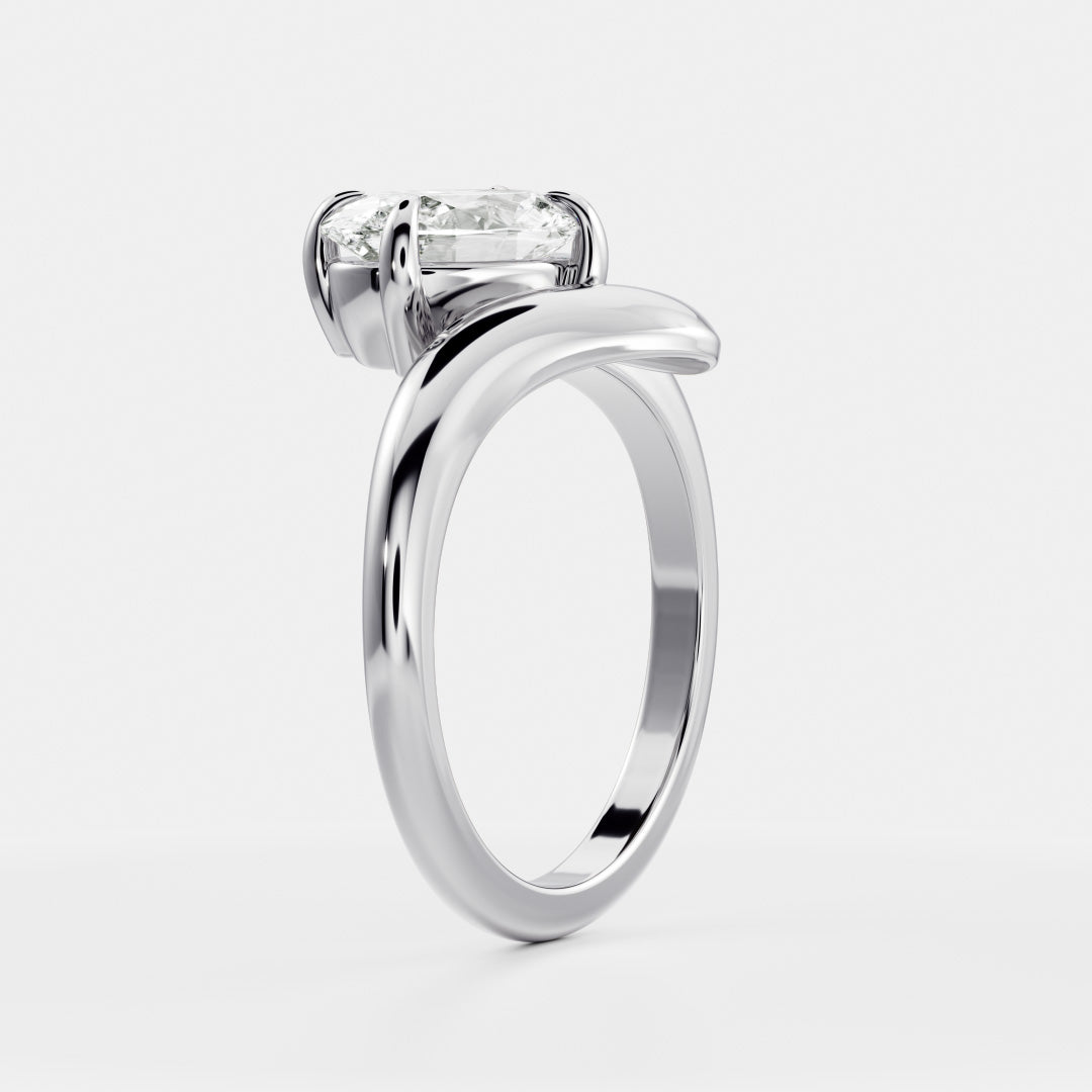 Solitaire- 1.0 CT Oval Moissanite Engagement Ring