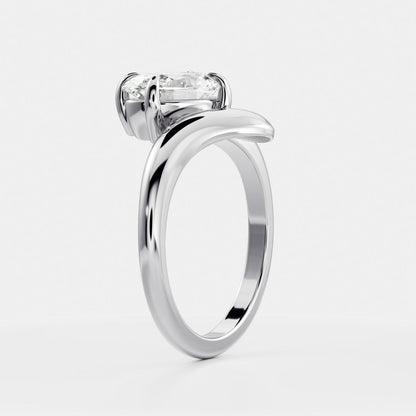 Solitaire- 1.0 CT Oval Moissanite Engagement Ring