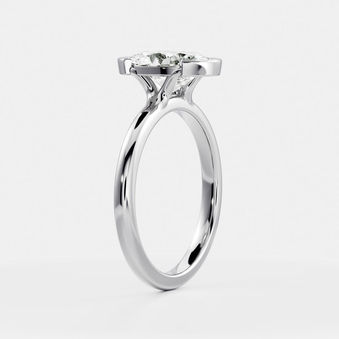 Solitaire- 1.0 CT Oval Moissanite Engagement Ring