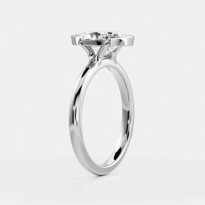 Solitaire- 1.0 CT Oval Moissanite Engagement Ring