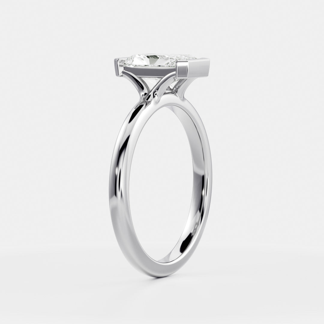 Solitaire- 1.0 CT Oval Moissanite Engagement Ring