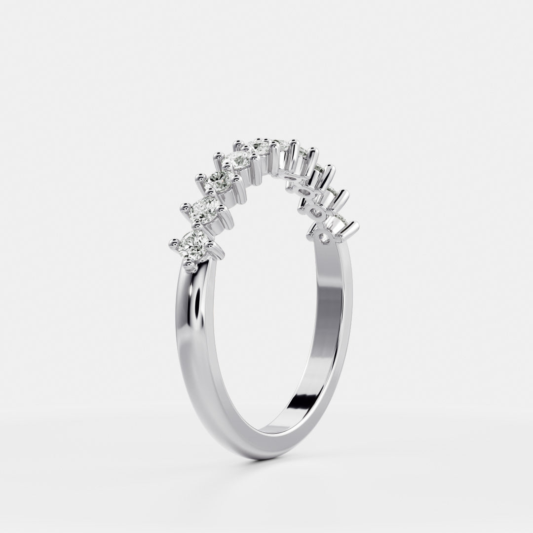 Half Eternity- 0.21 CT Round Moissanite Wedding Band