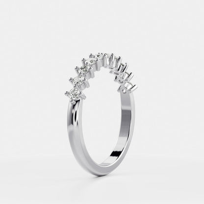 Half Eternity- 0.21 CT Round Moissanite Wedding Band