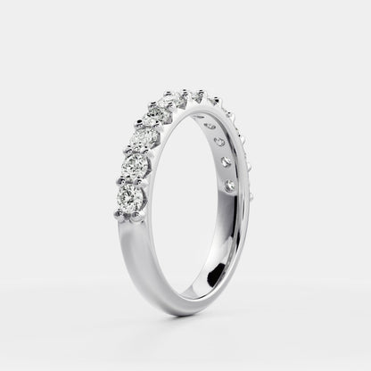 Half Eternity- 0.20 CT Oval Moissanite Wedding Band