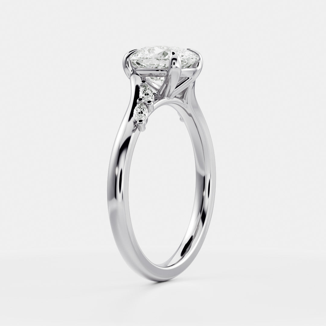 Solitaire- 1.0 CT Oval Moissanite Engagement Ring