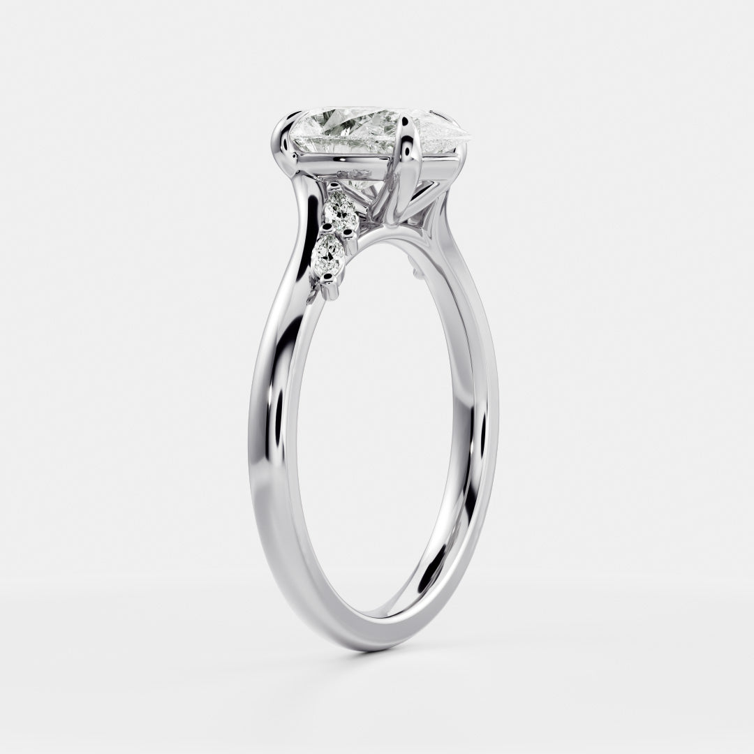 Solitaire- 1.0 CT Oval Moissanite Engagement Ring