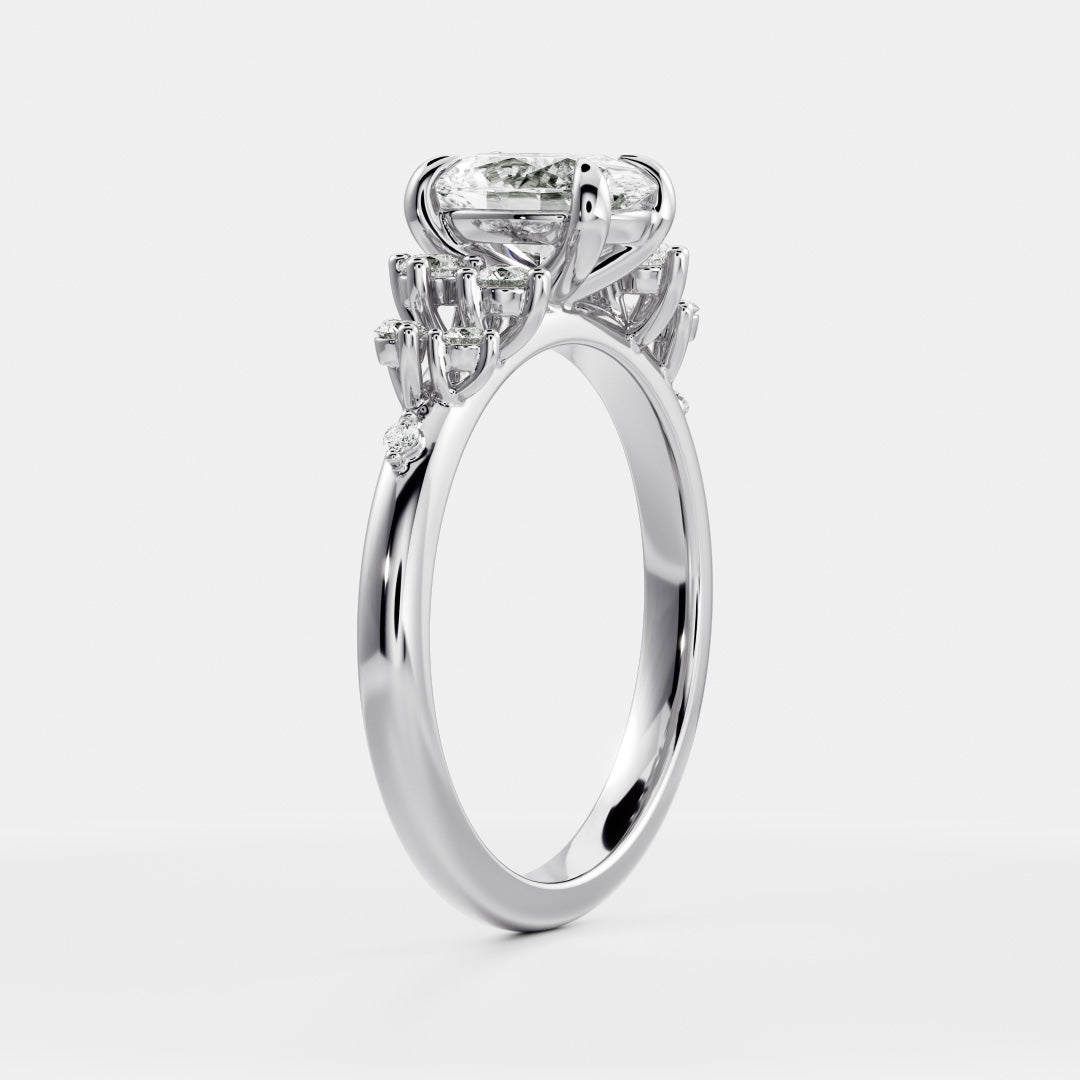 Solitaire- 1.0 CT Oval Moissanite Engagement Ring