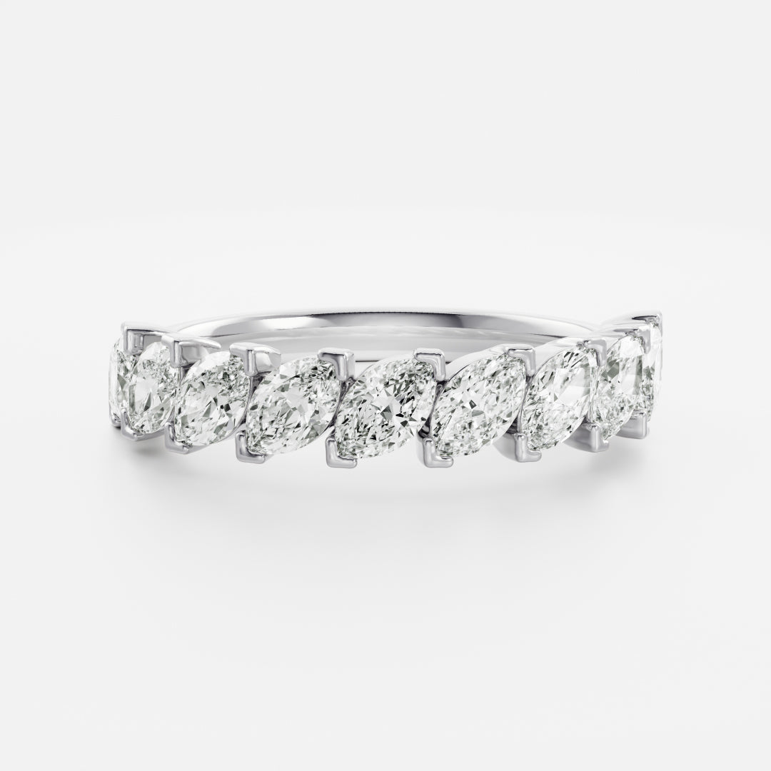 Half Eternity- 1.20 CT Marquise Moissanite Wedding Band
