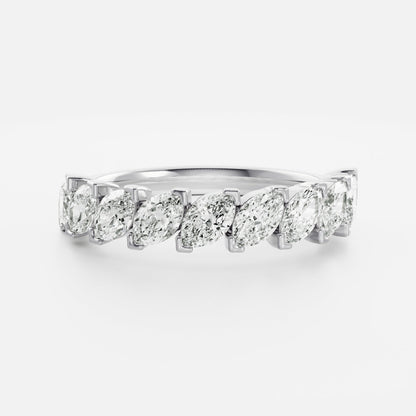 Half Eternity- 1.20 CT Marquise Moissanite Wedding Band