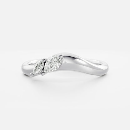 Dainty Curved- 0.33 CT Pear Moissanite Wedding Band