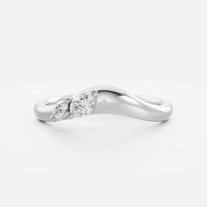 Dainty Curved- 0.6 CT Oval Moissanite Wedding Band