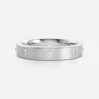 Half Eternity- 0.20 CT Oval Moissanite Wedding Band