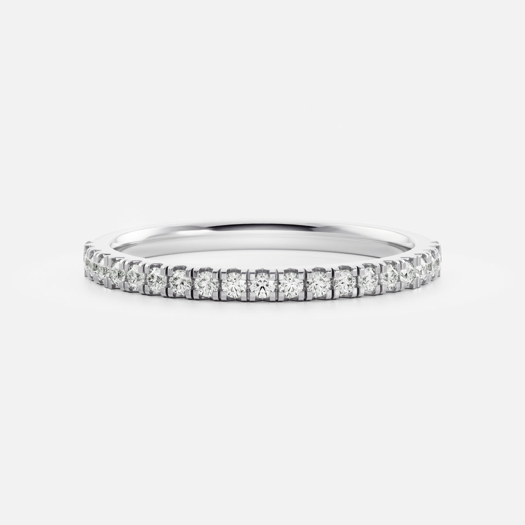 Half Eternity- 0.20 CT Oval Moissanite Wedding Band