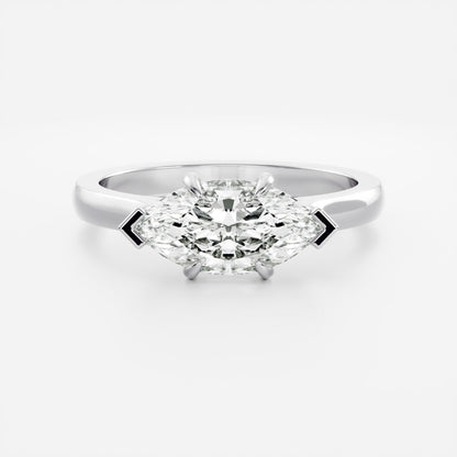 Solitaire- 1.0 CT Oval Moissanite Engagement Ring