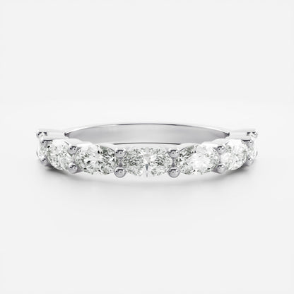 Half Eternity- 0.20 CT Oval Moissanite Wedding Band