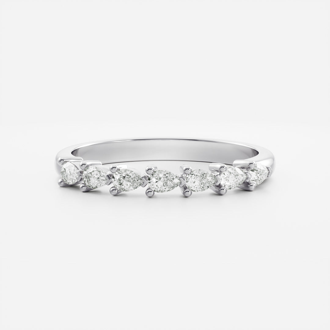 Half Eternity- 1.05 CT Pear Moissanite Wedding Band