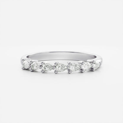 Half Eternity- 1.05 CT Pear Moissanite Wedding Band